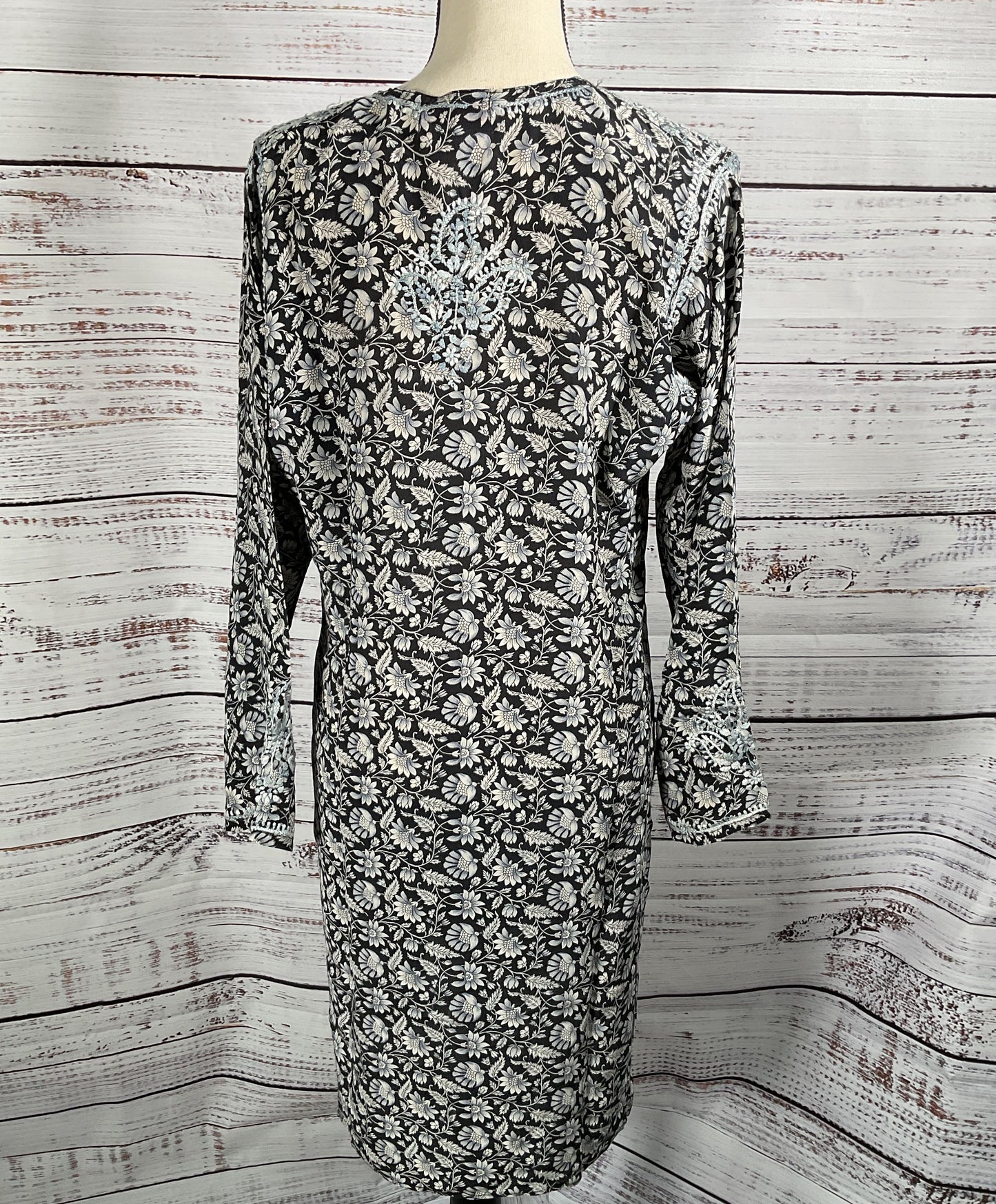 Alka Vera Floral Print Embroidered Tunic Multicolor OS