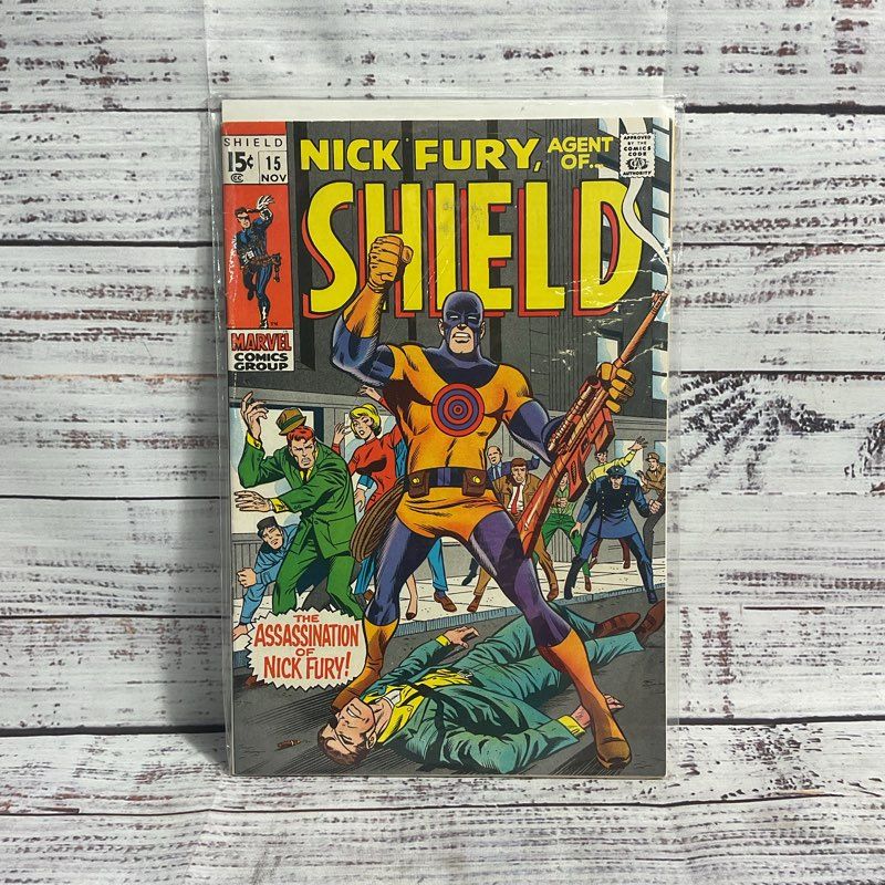 Vintage 1969 Nick Fury Agent Of Shield #15 Marvel Comics 1st Bullseye Ungraded