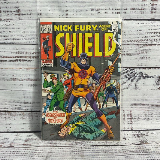 Vintage 1969 Nick Fury Agent Of Shield #15 Marvel Comics 1st Bullseye Ungraded