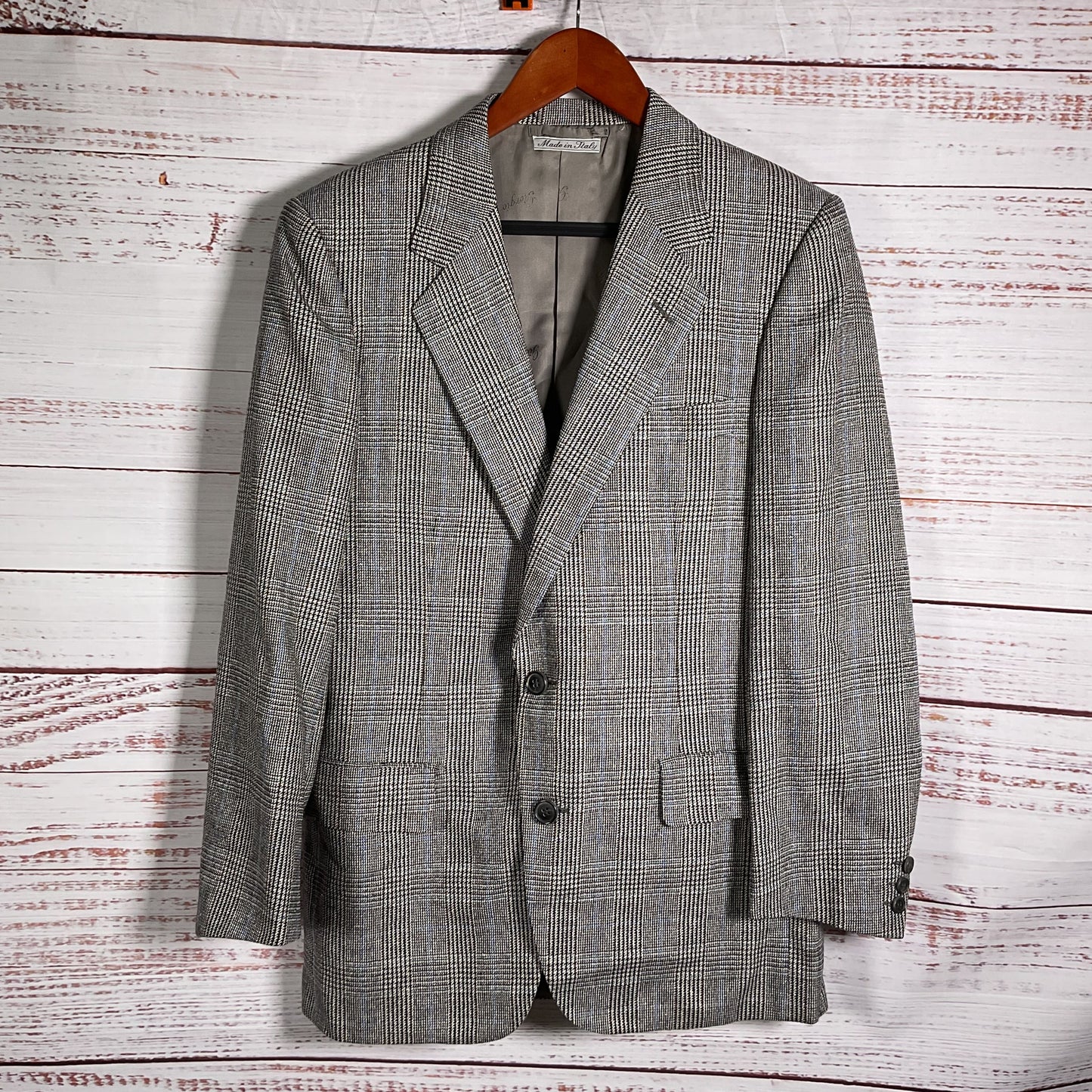 Giorgio Beverly Hills Check Wool Silk Blend Blazer Jacket - Size 36US 46IT