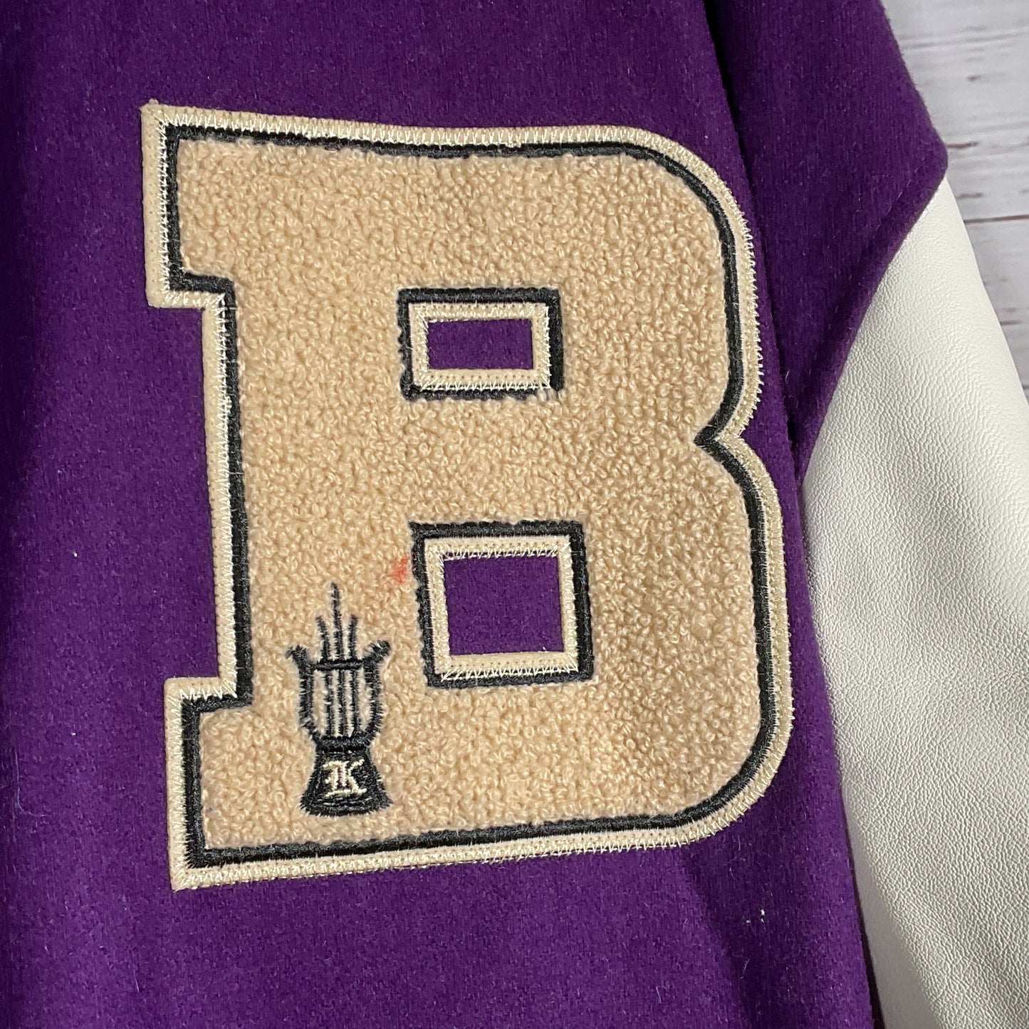 AELFRIC EDEN Men's Purple Bone Accent Bomber Jacket- SZ L