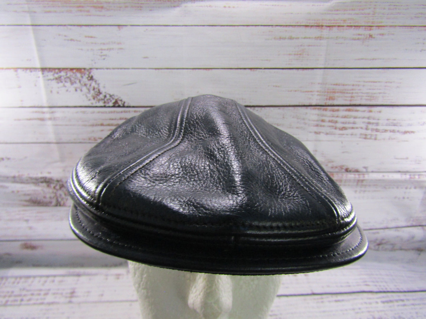 Goorin Bros Chandler Fields Men's Navy Blue Leather Newsboy Cabbie Flat Cap