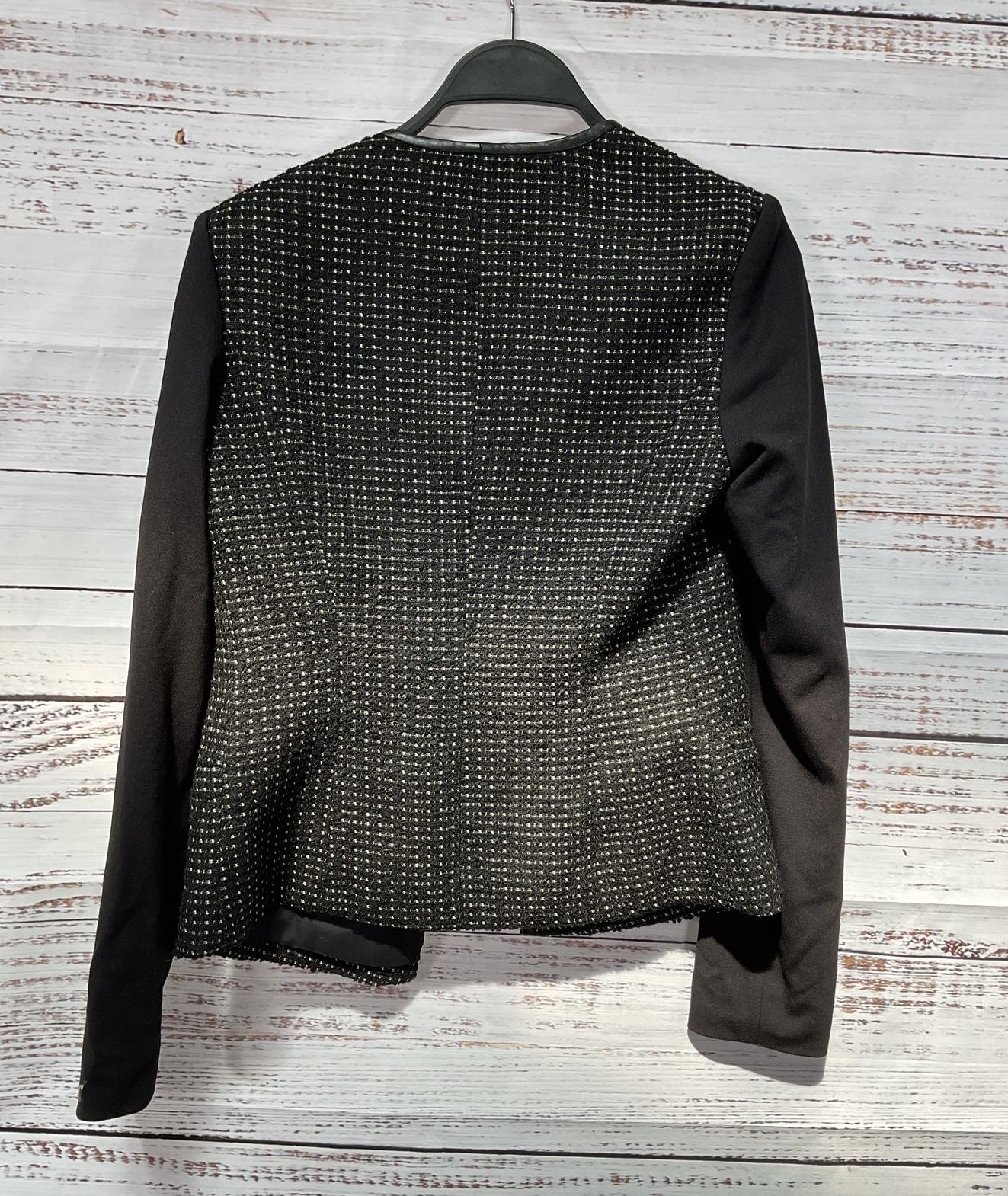 Women's Theory Black with white leather trim Jacket Size 4