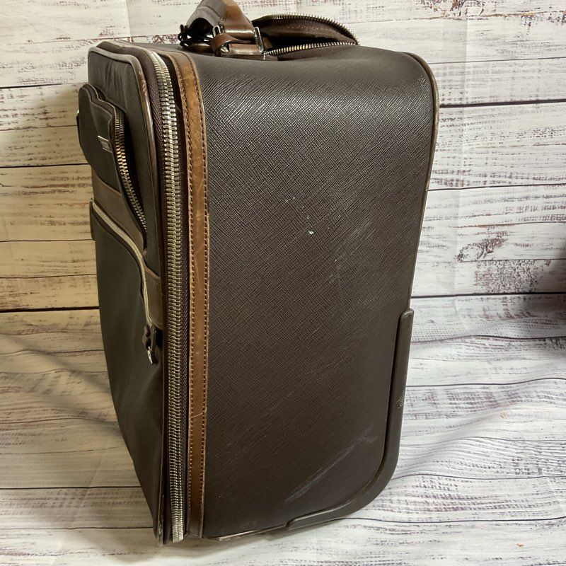 TUMI #73003B Brown Leather Carry-On Suitcase