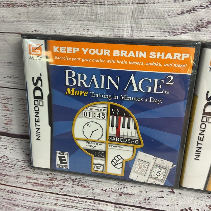 Brain Age 1 & 2 Nintendo DS Brain Training Game Bundle