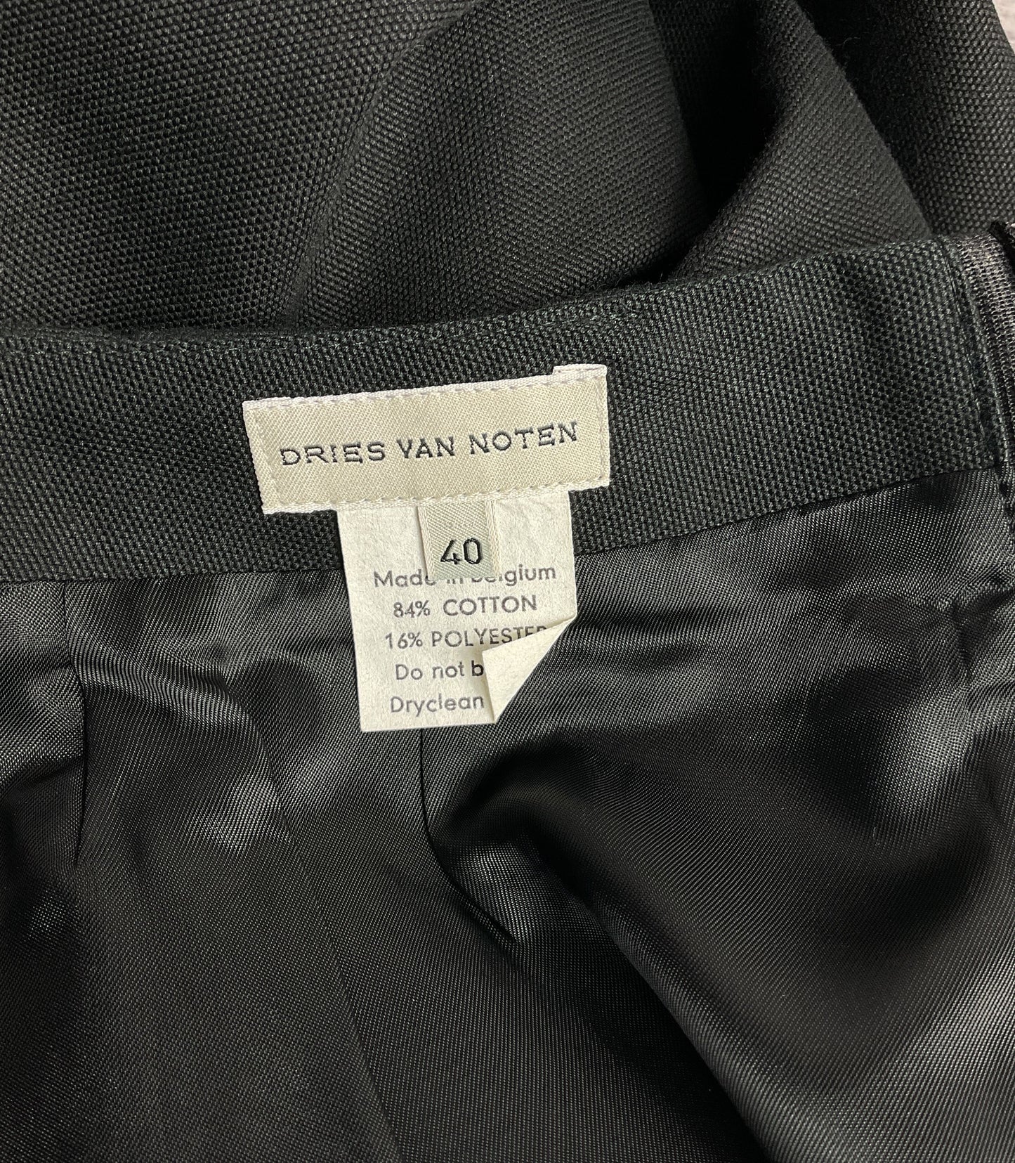 Dries Van Noten Vintage Straight Pencil Skirt Black 40