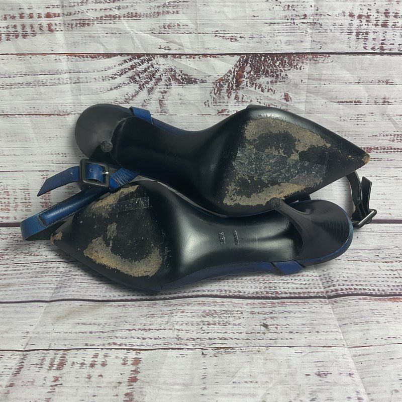 Alexander Wang Lovisa Black & Blue Leather Pointed Toe Pump Heel Women's 8.5 US