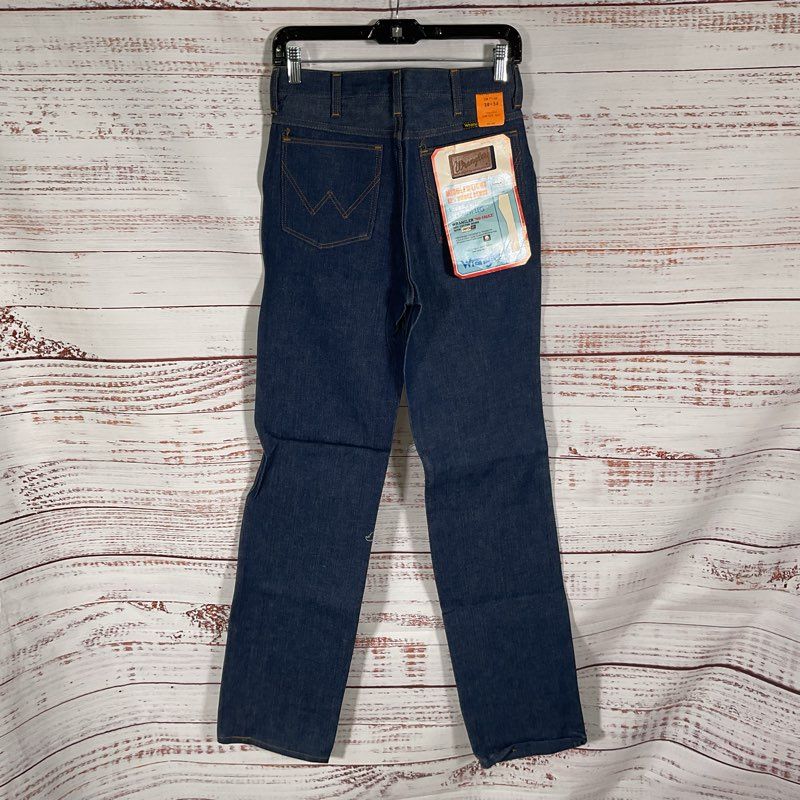 Vintage 80s Deadstock Wrangler Middleweight 12.25 oz Straight Leg Jeans 28x34