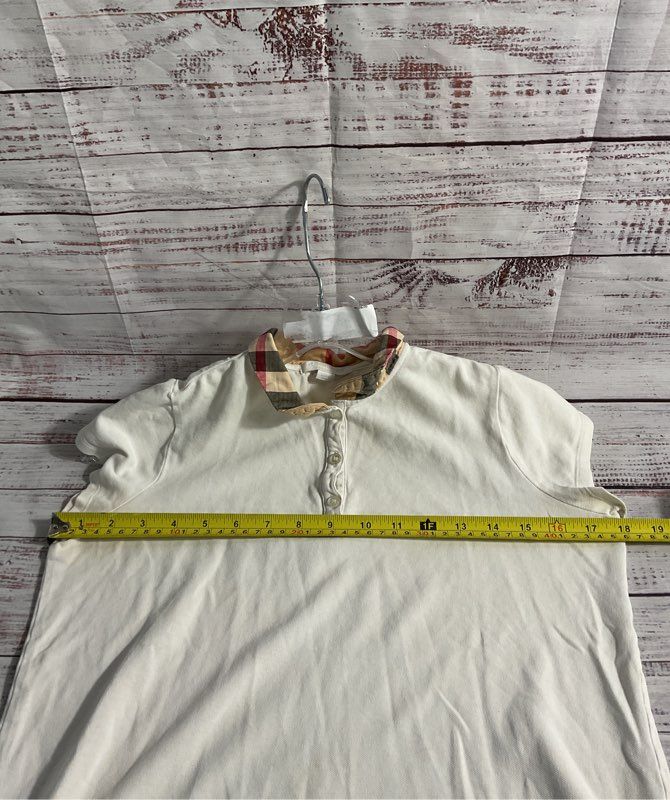 Burberry Boys White Polo Nova Check Collared Short Sleeve Shirt Size 14Y