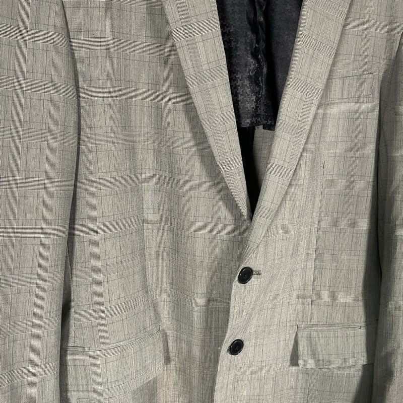 John Varvatos Gray Plaid 2 Button Blazer Suit Jacket - Size 40R *DAMAGED*