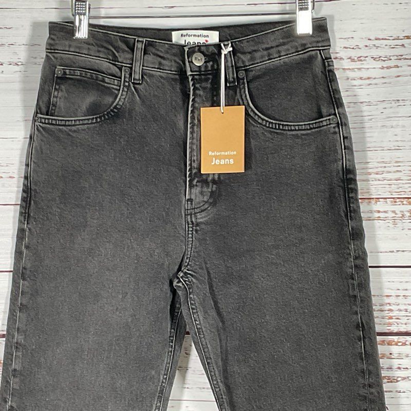 NWT REFORMATION Jeans 80's Ultra Hight Cigarette Women's Black Jeans- SZ 27