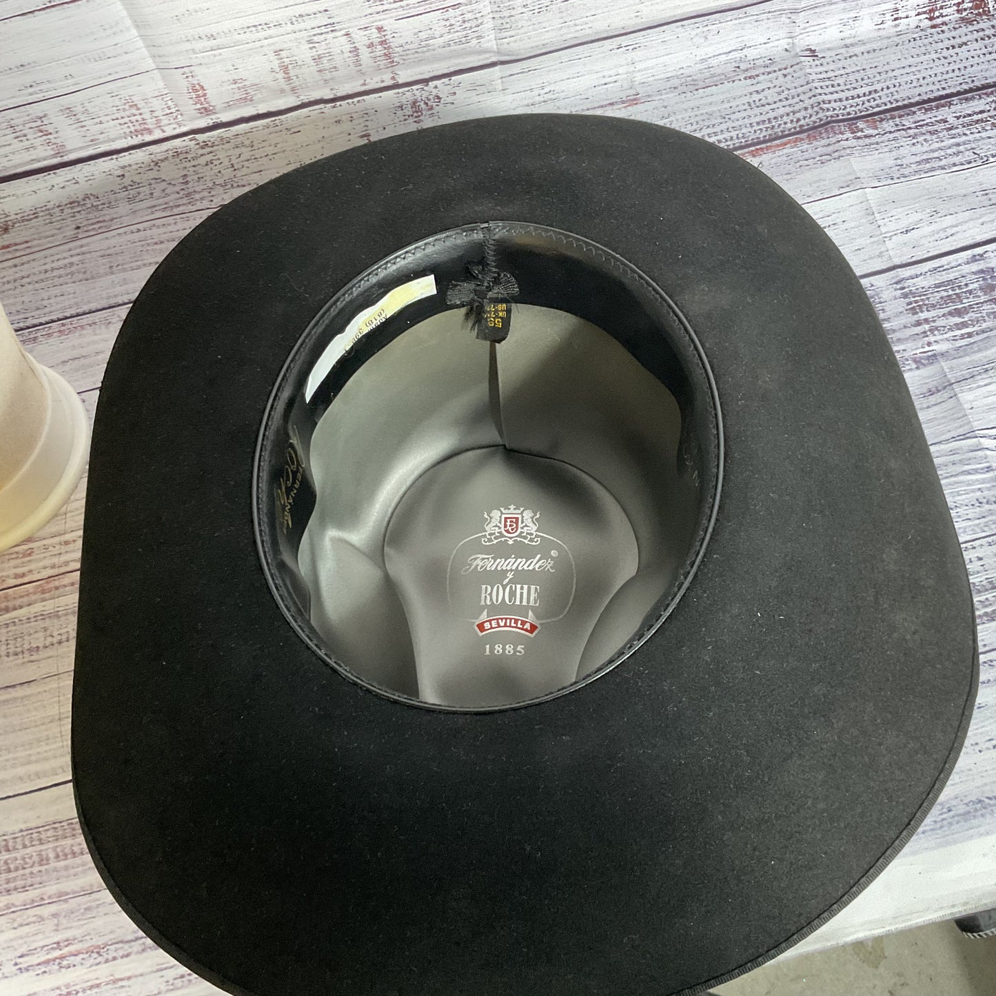 FERNANDEZ Y ROCHE Spain Men's Black Fedora Hat- SZ 7 3/8