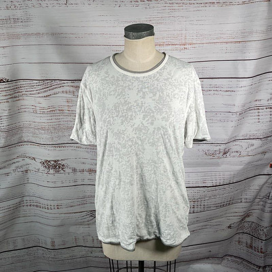 NWT John Varvatos Reyes White/Gray Reversible Crewneck T-shirt Size L MSRP $168