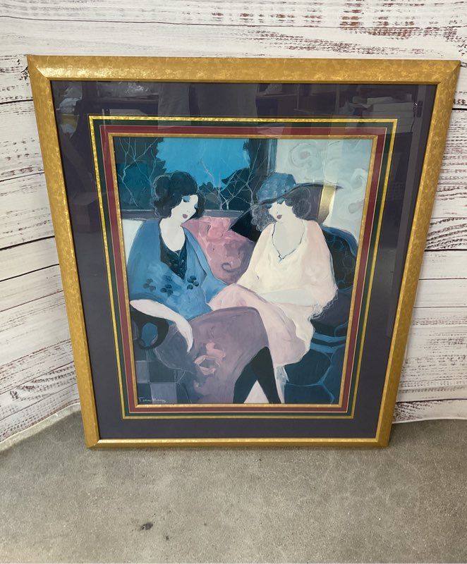 Itzchak Tarkay NICOLE & CHLOE Large Art Print Signed Framed & Matted