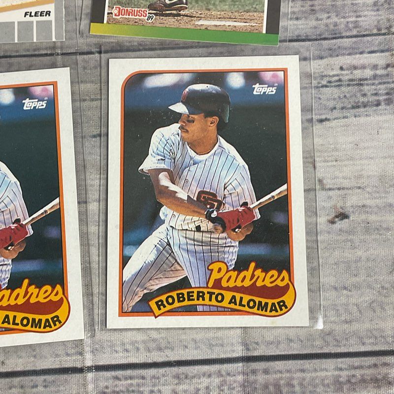 Lot Of 6 VTG. Roberto Alomar Ungraded Padres Baseball Cards Fleer Donruss Topps