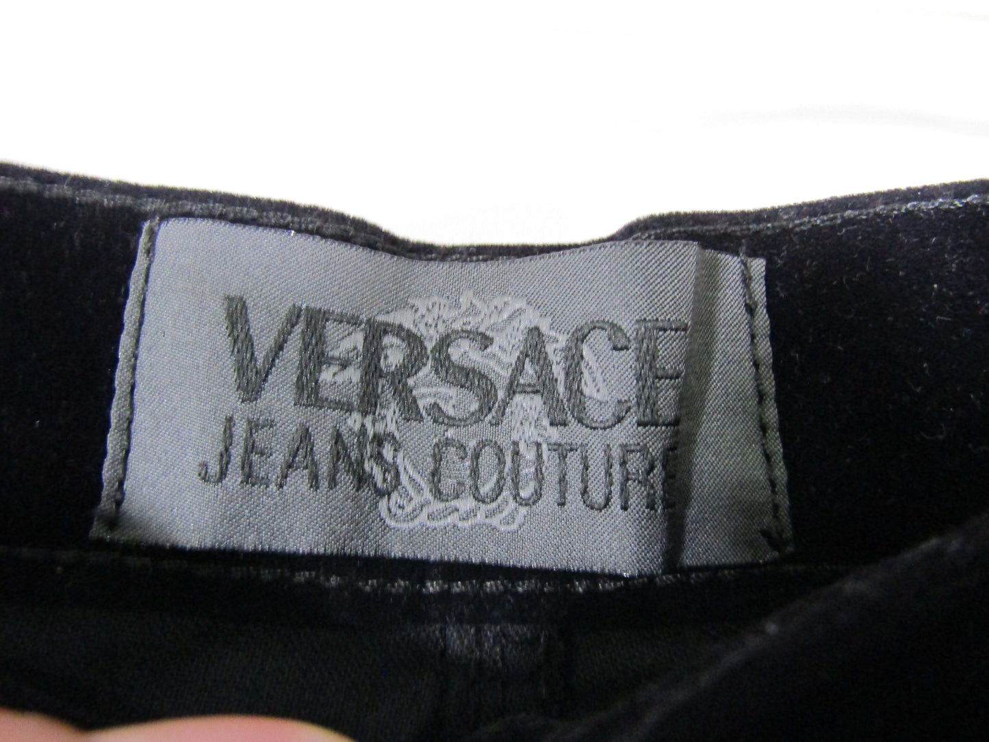 Versace Jeans Couture Women's Black Velvet Pants Size 28
