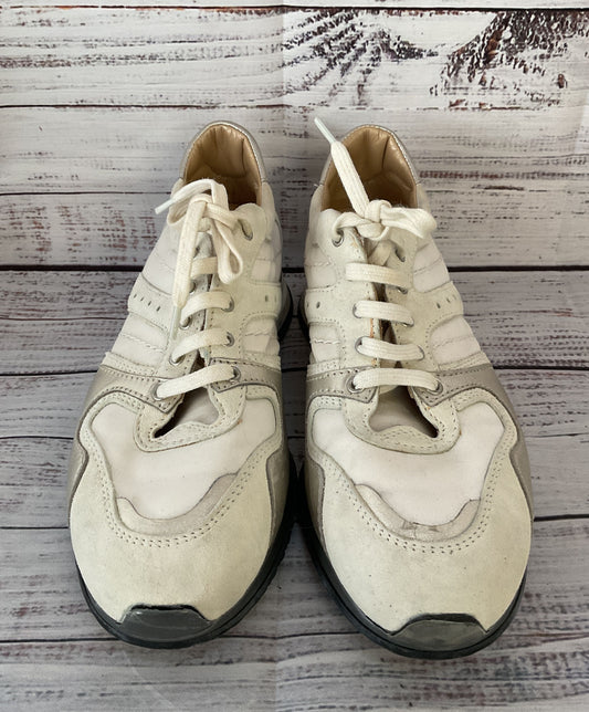 Hogan Suede Trimmed Lace Up Sneakers White Cream 8