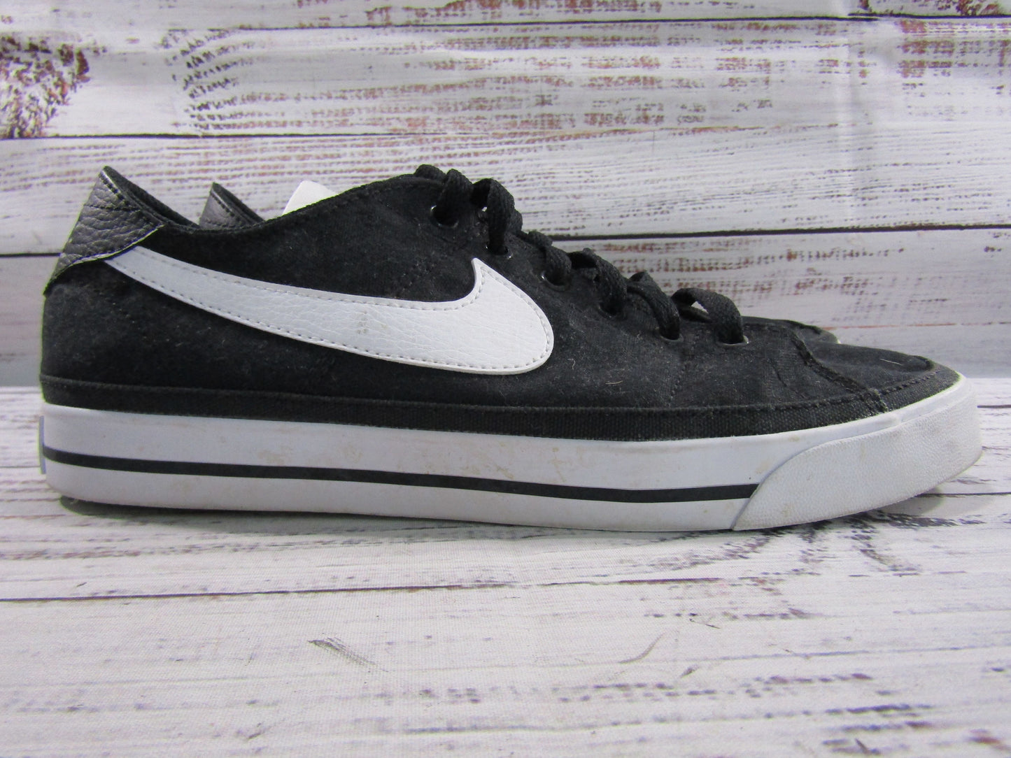 Nike Court Legacy Men's Black Low Top Canvas Sneakers Size 8 CW6539-002