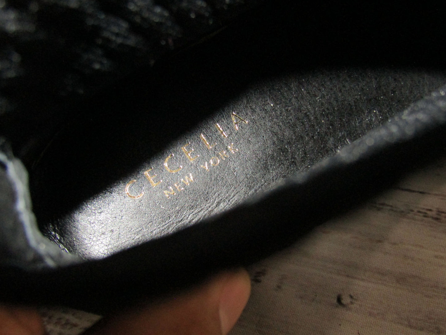 Cecelia New York Tomas Women's Metallic Suede Black Sock Boot Size 6