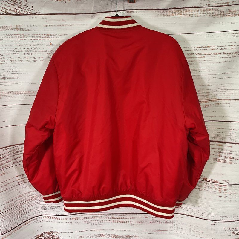 TNA 97 Varsity Red Full Snap Bomber Jacket Women's Size M