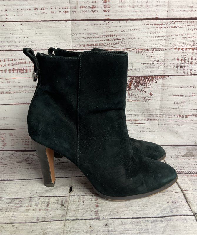 Coach Jemma Suede Ankle Heel Booties Black 8.5