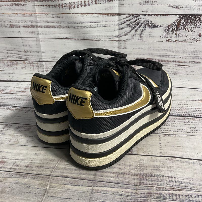 Nike Women's Vandal 2K Double Stack Sneakers Size 5.5 Black Gold A02868-002 VGC