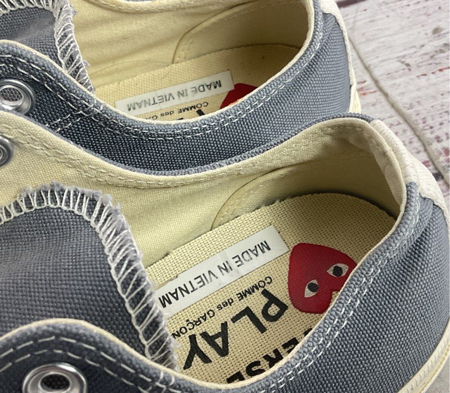 Comme des Garçons Play Converse Chuck Taylor All Star Sneakers Gray 8.5 M 10.5 W