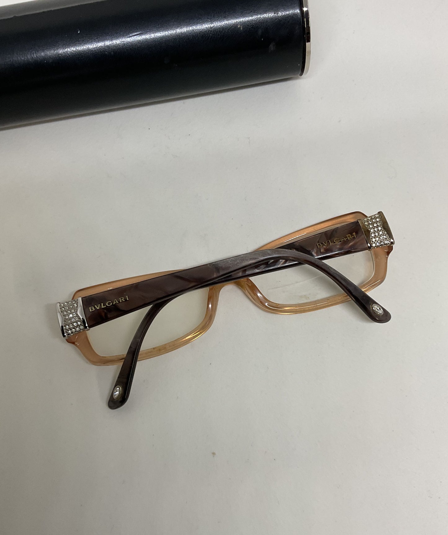 Bulgari 4045-B Beige Eyeglasses Frames Only Size 135 Italy