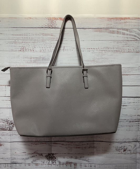 Michael Kors Saffiano Leather Jet Set Shoulder Tote Bag Gray