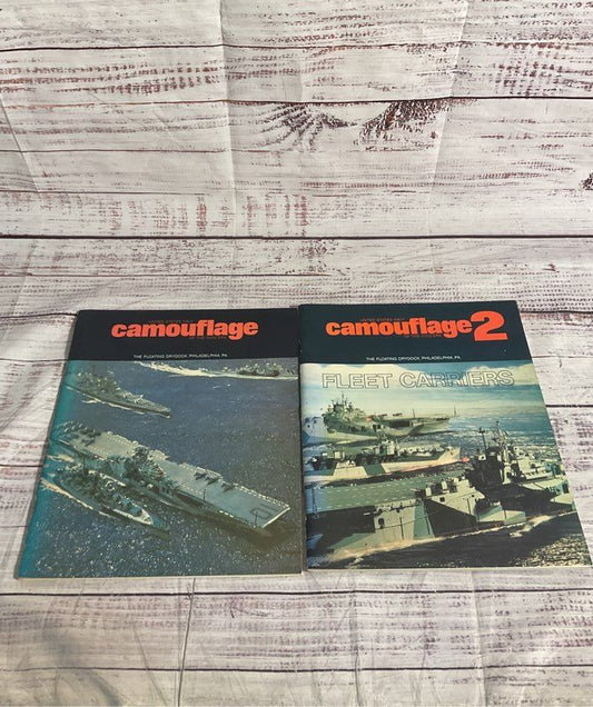 Vintage United States Navy WW2 Era Camouflage Fleet Carriers 1 & 2 1977