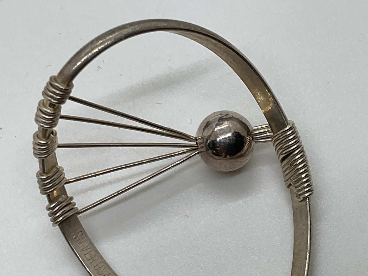 Sterling Silver Artisan Scarf Holder/Clip- 4.36g
