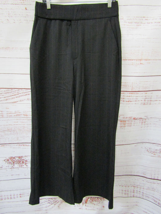 Salt Murphy Men's Black Brown Pinstripe Wide Leg Trousers Size 30