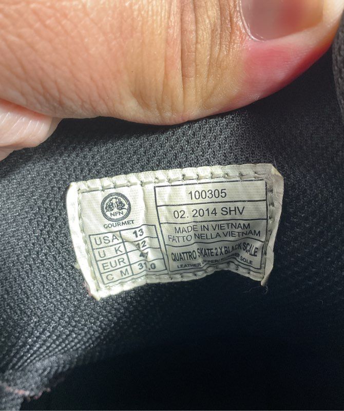 Gourmet NFN Men's Quattro Skate 2 X Black Scale Sneakers Size 13 US