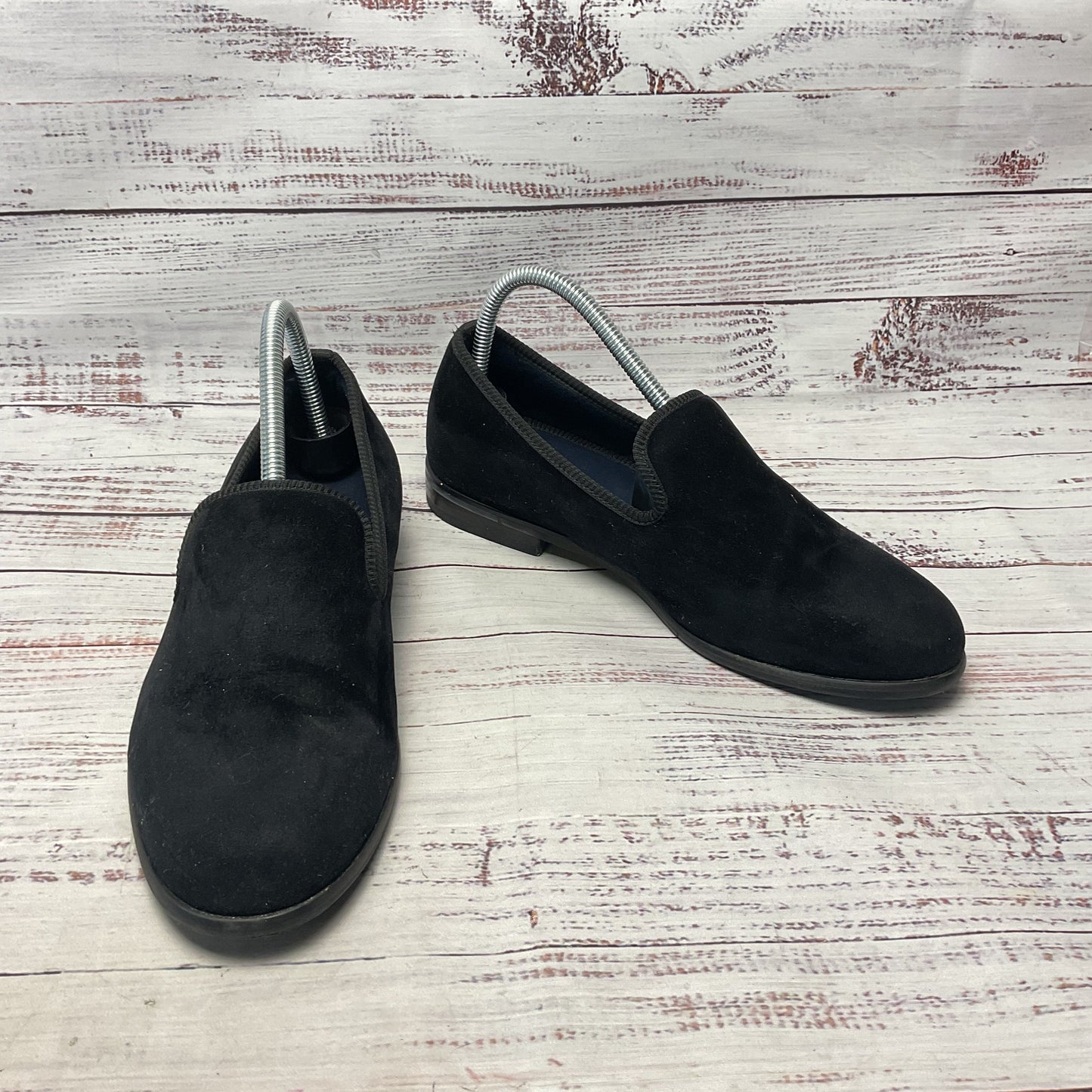 Duke + Dexter Black Velour Velvet Loafer Dress Shoe Men Size 7UK 8US
