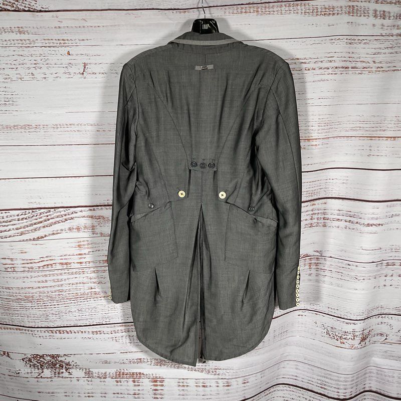 High Everyday Couture Gray Marching Band Chain Accent Tail Jacket Size in Desc.