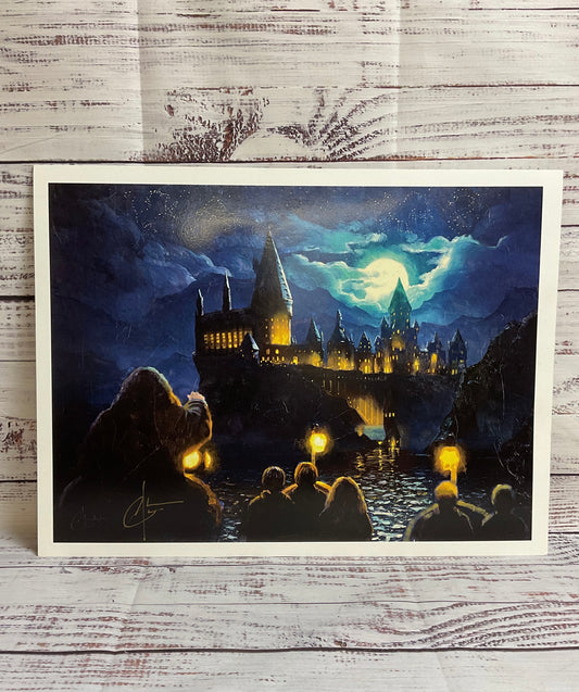 Harry Potter Journey Across the Black Lake Signed Print by Christopher Clark