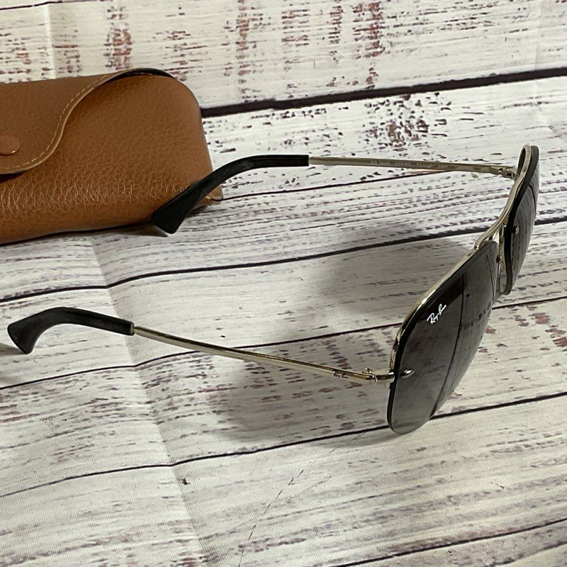 RAY-BAN RB3449 Men's Silver Tone Gray Gradient Lens Sunglasses w/ Case- 59[ ]14