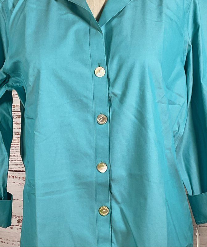 Foxcroft Pandora Non-Iron Cotton Shirt Blue Spruce 18