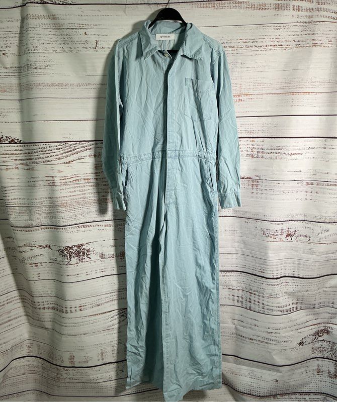 Women's Sprwwmn Light Blue Jumpsuit Size M/L?