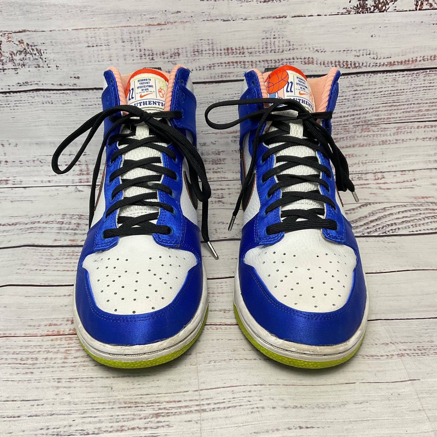 Nike Dunk High Blue Satin Sneaker Shoe Women 7.5 DV2185-100