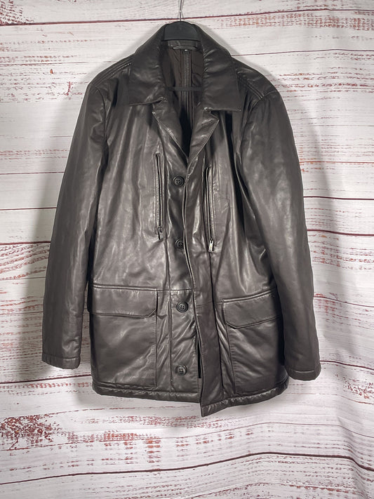 Armani Collezioni Dark Brown Lambskin Jacket - Size 40