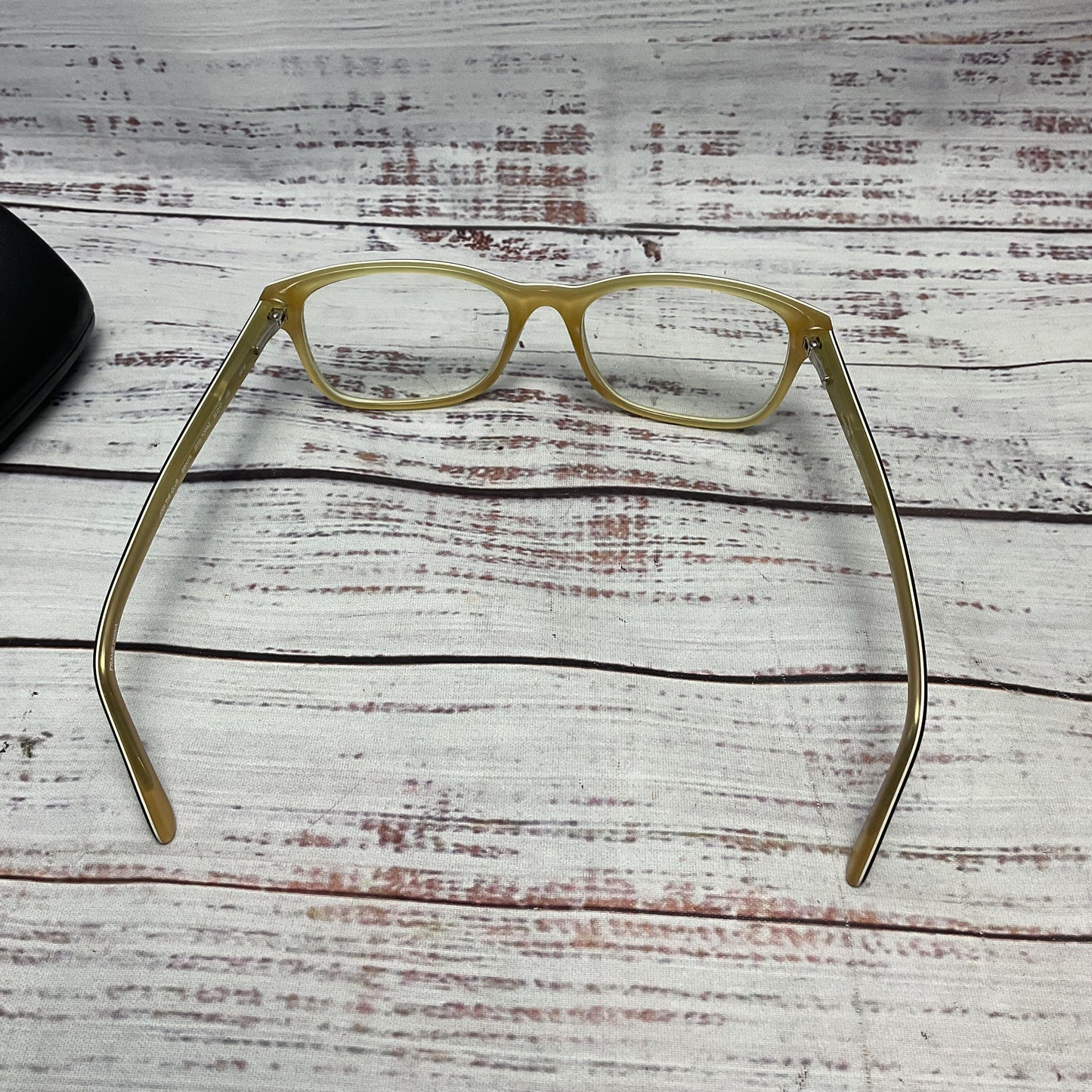 Bebe Topaz Brown Yellow Frame Glasses - Size 52 17 Frames and Case Only*