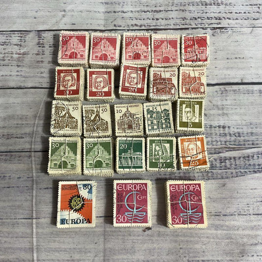 Lot Of 200+ Vintage 60s German Postage Stamps Used