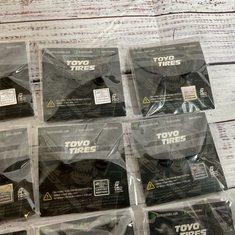 Set of 9 Limited Edition LEEN CUSTOMS X TOYO TIRES Pins