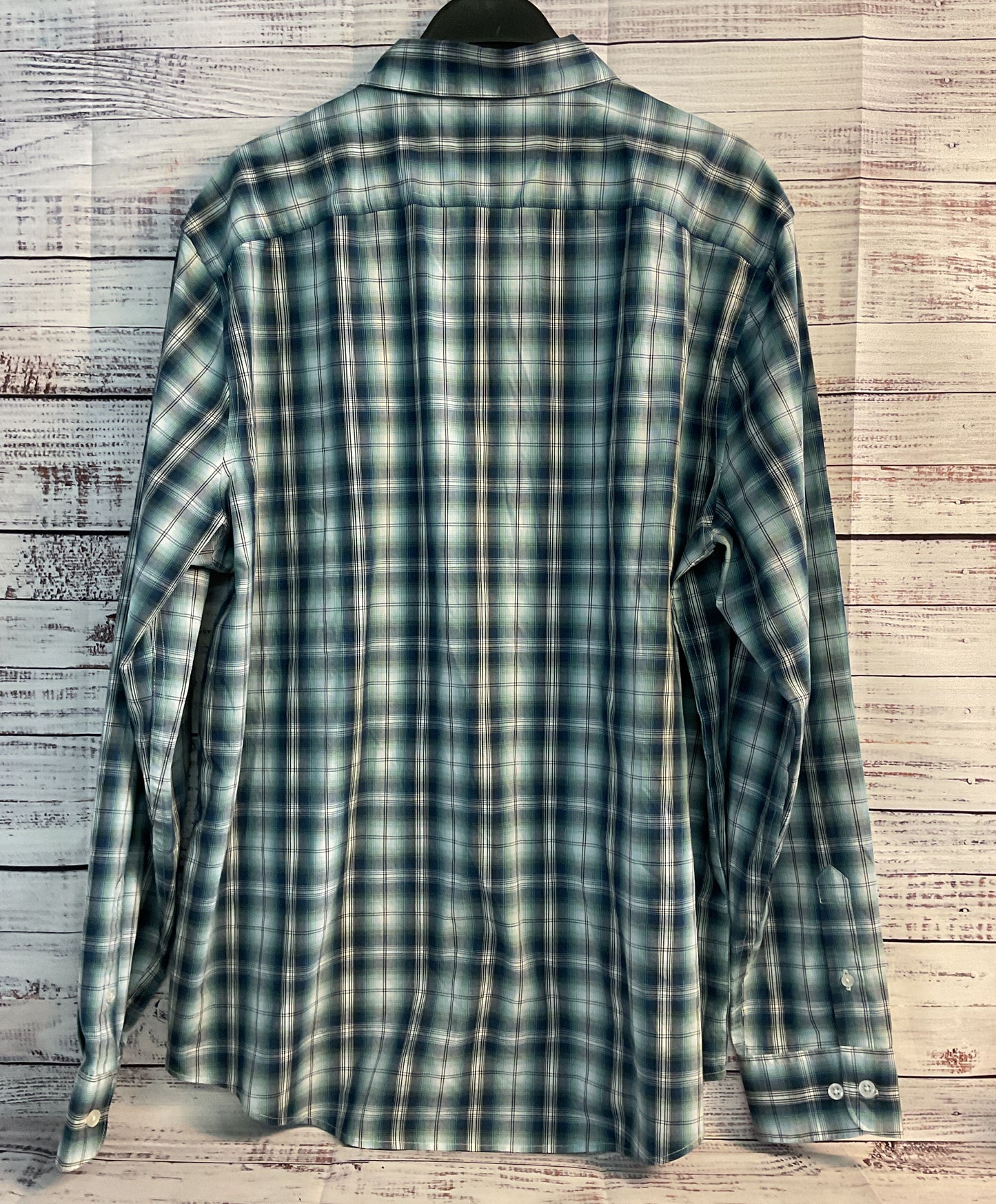 NWT Men's Penguin Blue Green Button Down Shirt Size XL