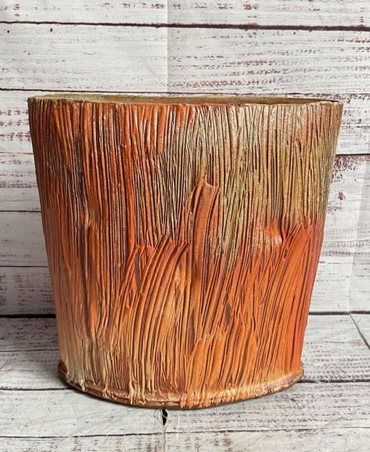 Douglas Casebeer Vintage Ceramic 8.5" Vase Orange Red