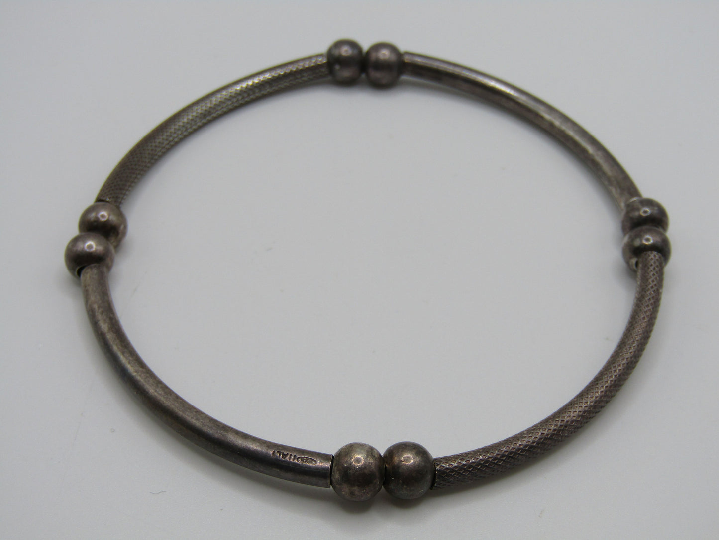 7" Sterling Silver 3mm Stretch Bangle Bracelet Made in Italy