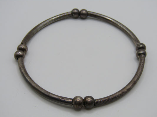 7" Sterling Silver 3mm Stretch Bangle Bracelet Made in Italy