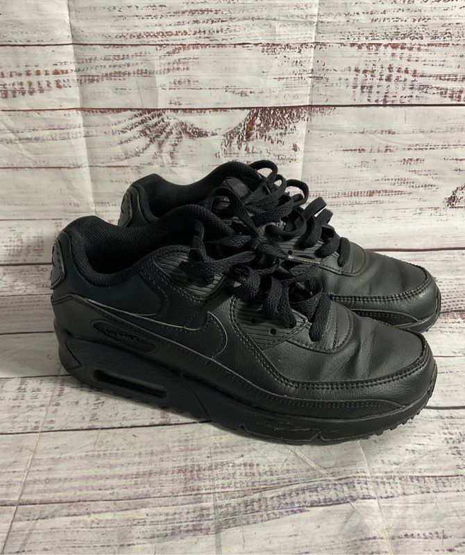 Size 5.5 Youth - Nike Air Max 90 Low Triple Black - CD6864-001 Sneakers