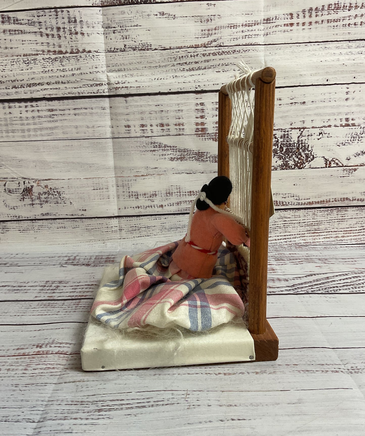 Harry And Mary Morgan Traditional Navajo Loom Weaver Female and Baby Figurine